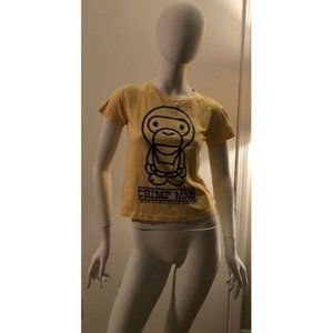 PREOWNED UNISEX BAPE A BATHING APE A.SNKA BABY MILO YELLOW T SHIRT SIZE XSMALL